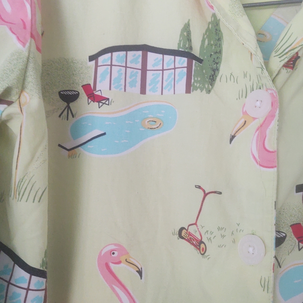COPY - Vintage Nick&Nora Flamingo Summer Pajama Set - Picture 2 of 3
